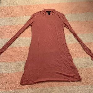 Pink bodycon long sleeve dress